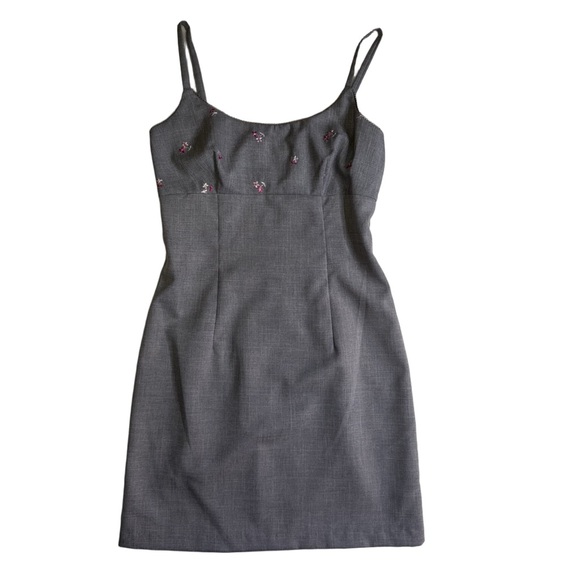 All That Jazz Gray 2 Piece Dress Set Size 9/10 Floral Embroidery on Dress NWT - Picture 11 of 17